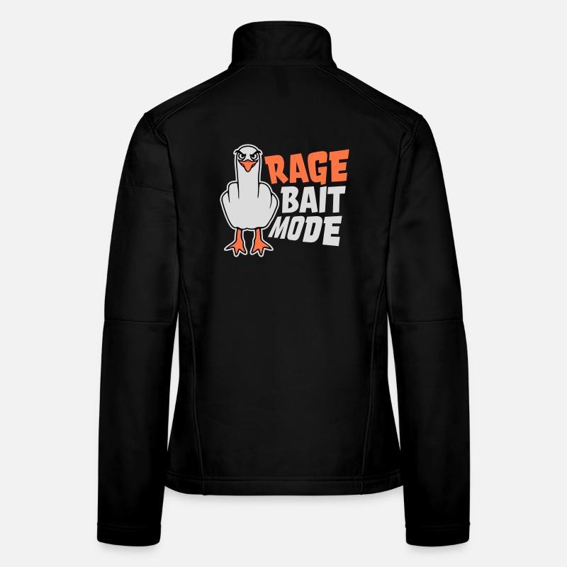 Rage Appât Mode Mouette Oiseau Méchant Drôle Provocation Veste en tissu softshell Femme