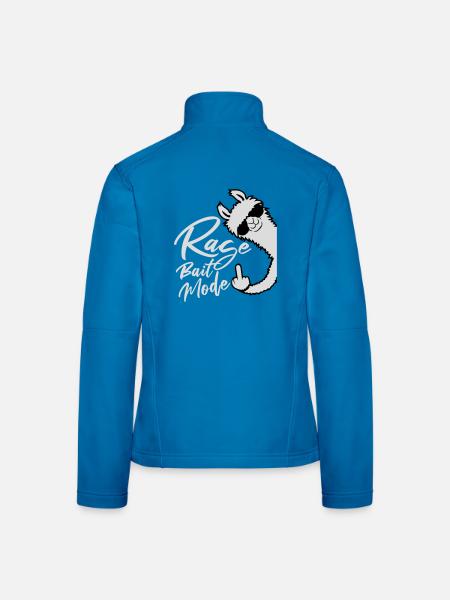 Rage Bait Llama Alpaca Sunglasses Middle Finger - Women's Softshell Jacket - mouse grey - Back
