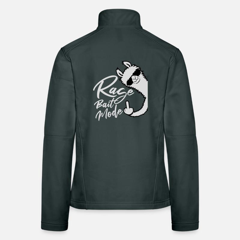 Rage Bait Llama Alpaca Sunglasses Middle Finger Women's Softshell Jacket