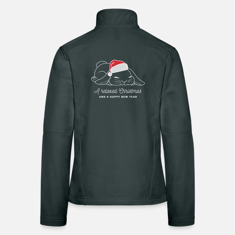 Relaxed Christmas bunny with hat - bright Women's Softshell Jacket