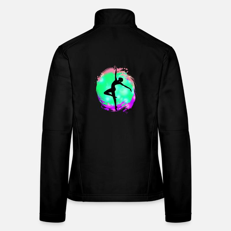 Tänzerin Silhouette Neon-Splash - Frauen Softshelljacke - Schwarz