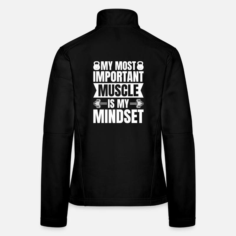 Powerlifting Bodybuilder Important My Mindset Gym Veste en tissu softshell Femme