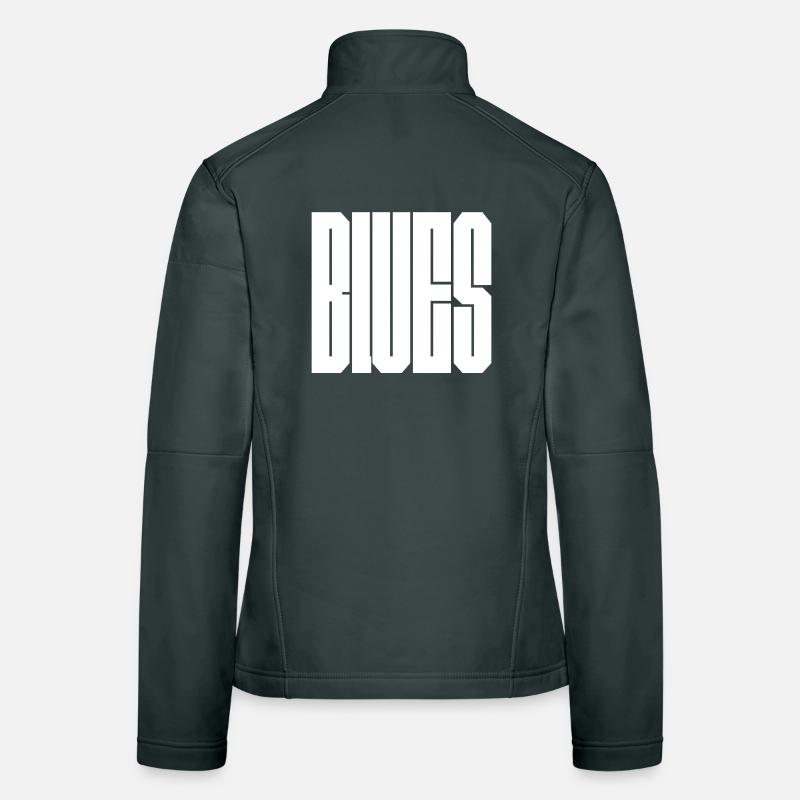 Blaues auffälliges Logo-Design Frauen Softshelljacke