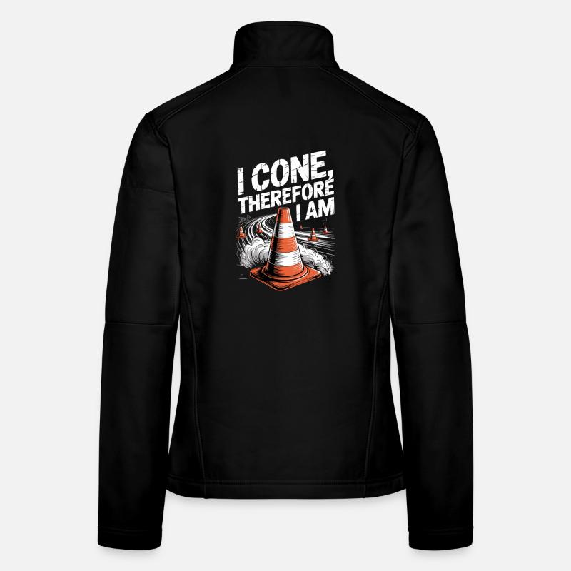  I Cone, Therefore I Am Spaßiger Verkehrskegel Frauen Softshelljacke