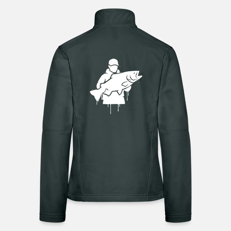 Fierté de pêcheur : silhouette classique de pêcheur Veste en tissu softshell Femme