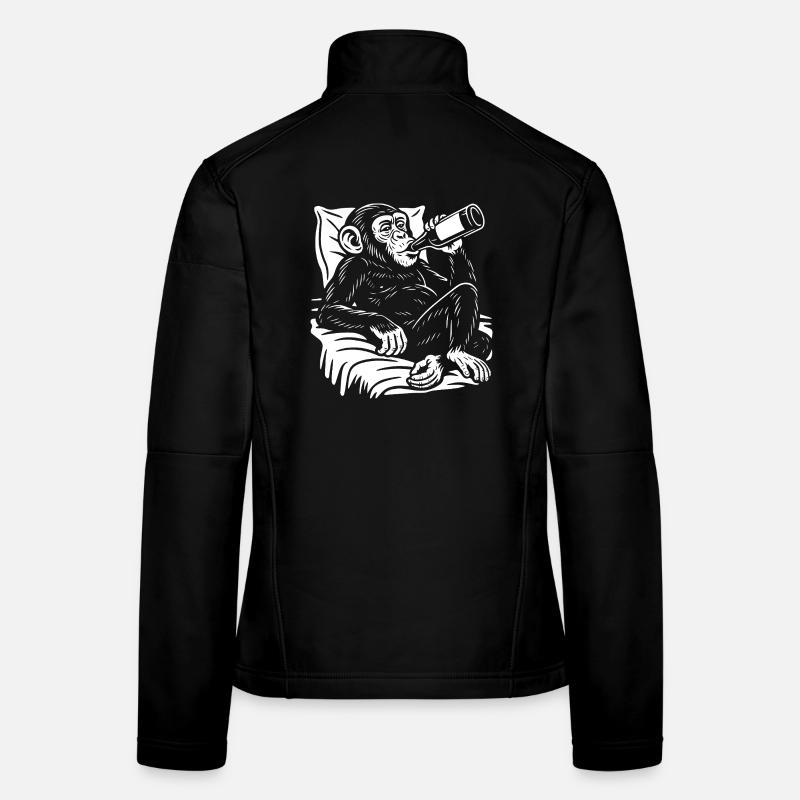 Cheeky Chimp Sips Beer Women's Softshell Jacket