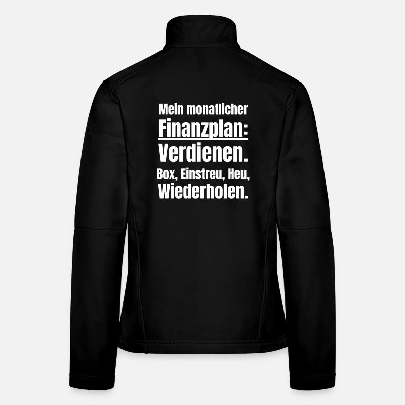 Plan financier en tant que propriétaire de cheval Veste en tissu softshell Femme