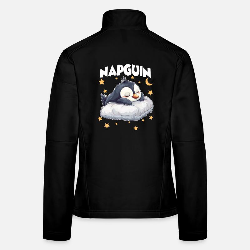 Geschenk für Pinguinfreunde & Power Napper Frauen Softshelljacke