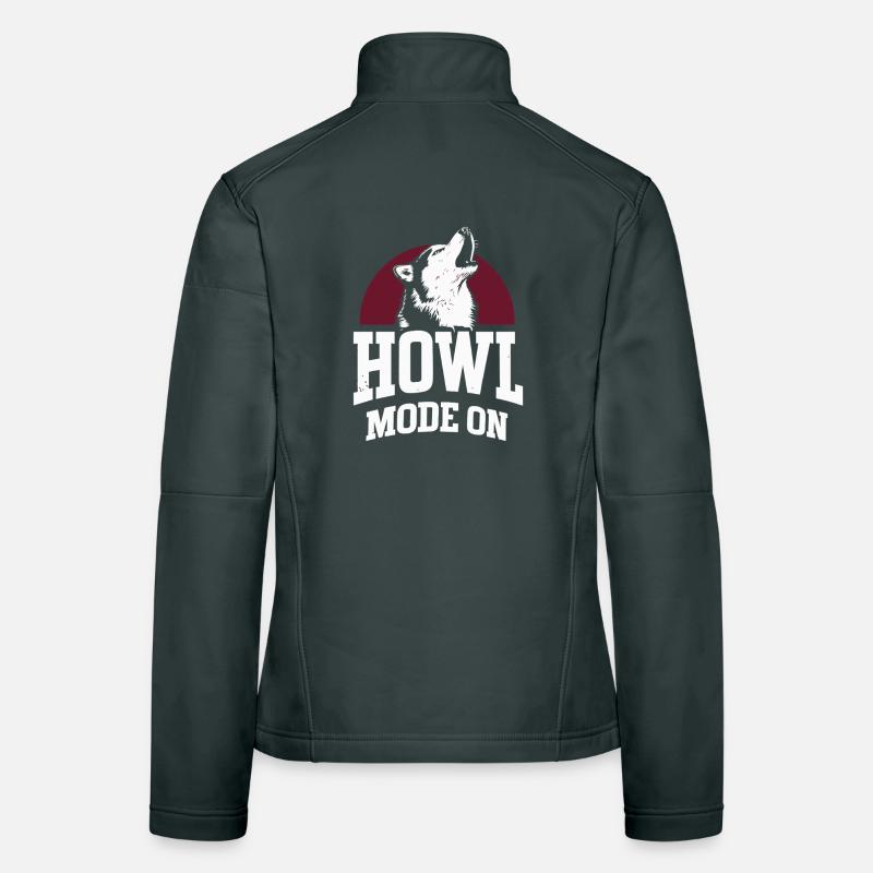 Howl Mode On Husky Design Women's Softshell Jacket