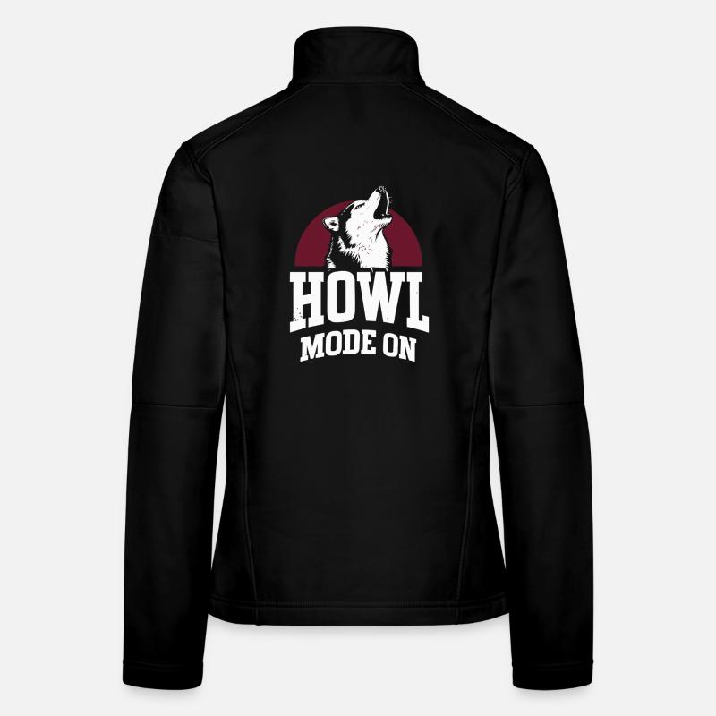 Howl Mode On Husky Design Women's Softshell Jacket