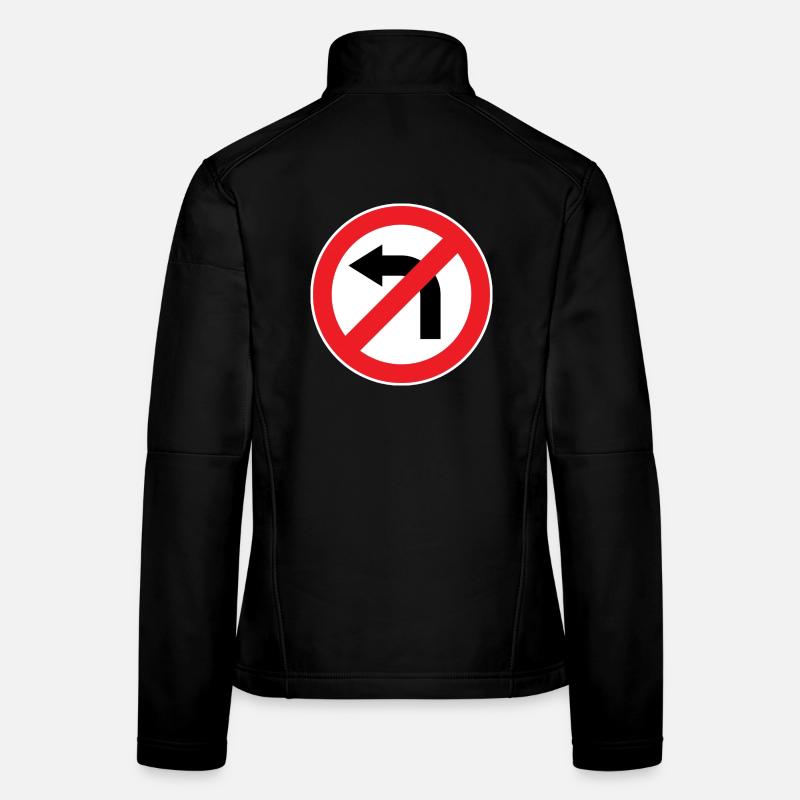 Links abbiegen verboten, Verkehrszeichen Frauen Softshelljacke
