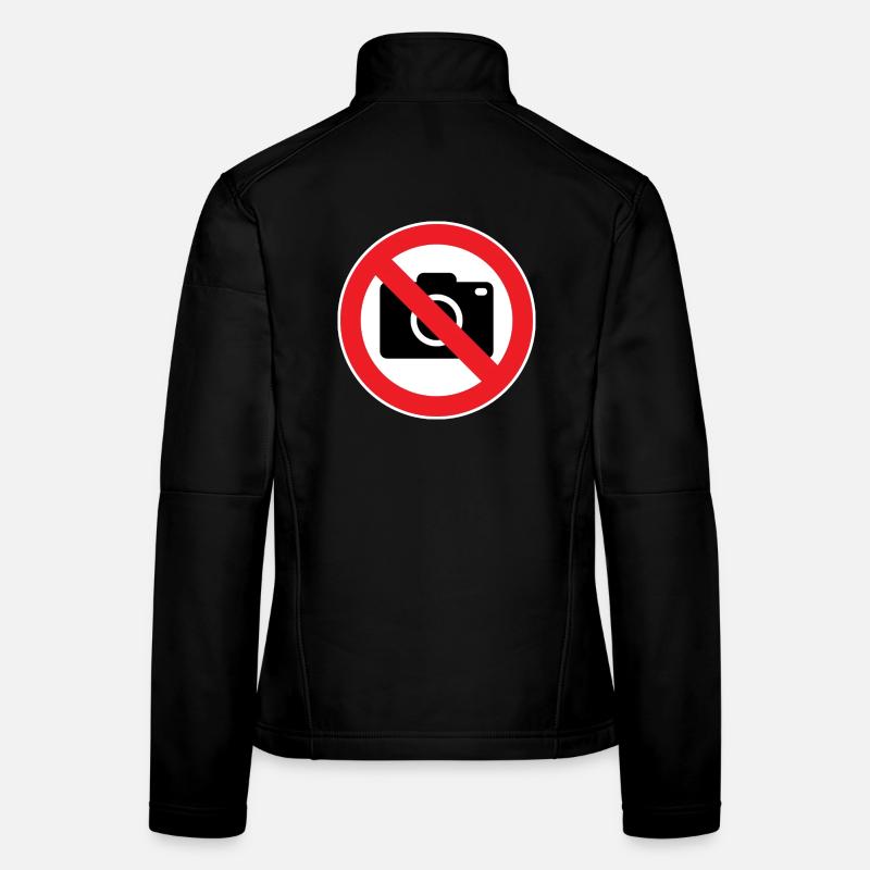 Photographie interdite, panneaux d’interdiction Veste en tissu softshell Femme