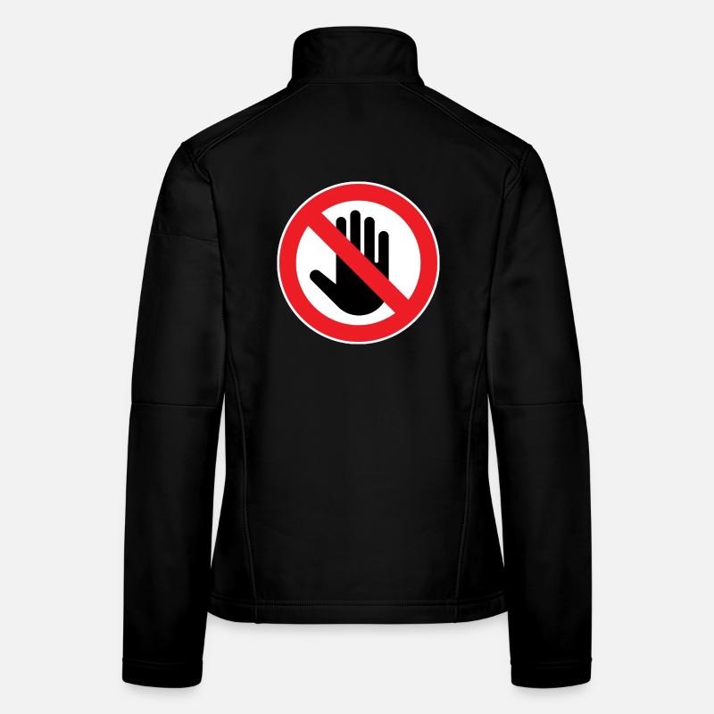 Caution Do Not Touch, Do Not Touch Symbol Women's Softshell Jacket