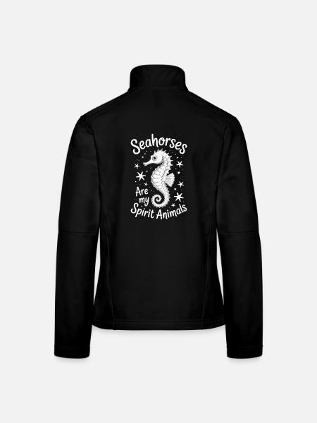 Seahorse Saying Funny Seahorse Gift - Women's Softshell Jacket - black - Back