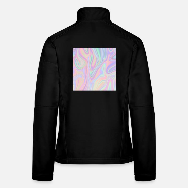 Iridescent Abstract Liquid Pastel Pattern Women's Softshell Jacket