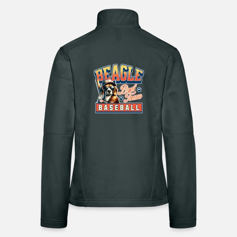 Beagle Baseball Team Beagle and Baseball Lovers Women's Softshell Jacket