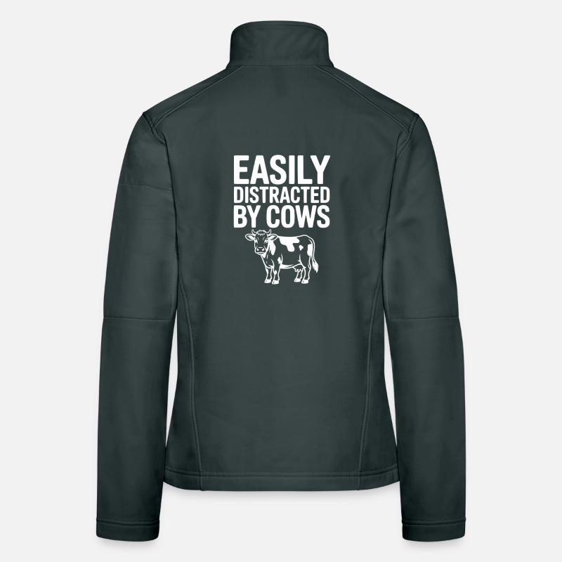 Facilement distrait par les vaches Veste en tissu softshell Femme