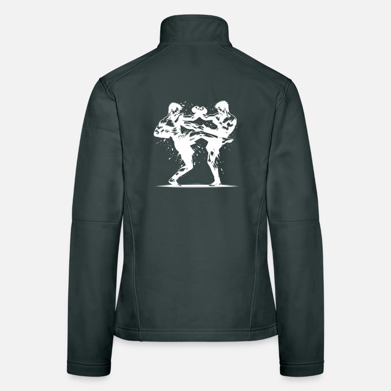 Doppelschlag Thai Boxing der Ring brennt heftig Frauen Softshelljacke