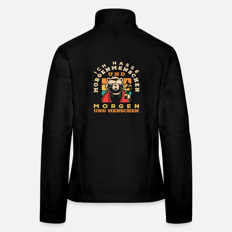 Je déteste les gens du matin, Coffee Bear Veste en tissu softshell Femme
