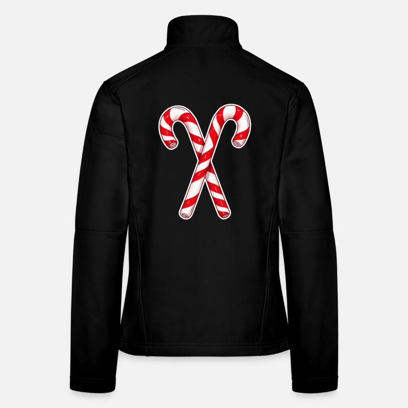 Crossed Candy Cane Duo Women's Softshell Jacket
