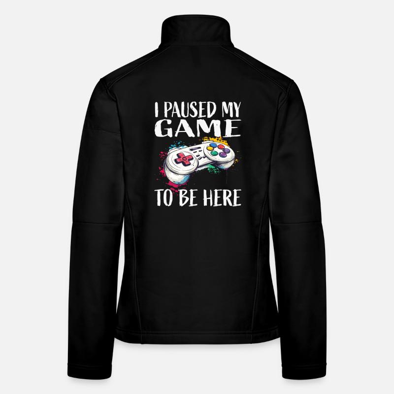 I paused my game game controller Women's Softshell Jacket