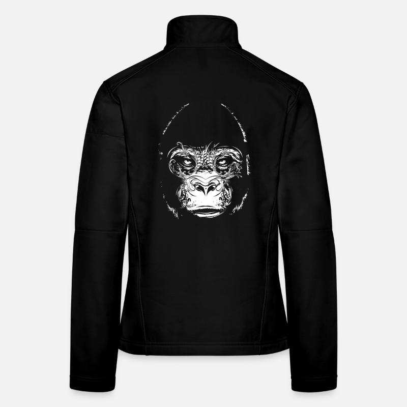 Ornament Gorilla – powerful black and white artwork Women's Softshell Jacket