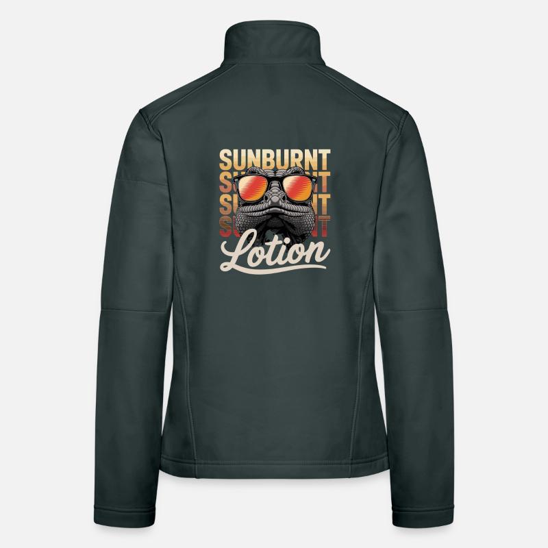 Écran solaire : Drôle de conception des lézards brûlés de soleil Veste en tissu softshell Femme