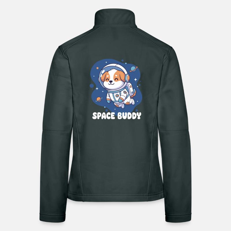 Chien astronaute compagnon de l’espace Veste en tissu softshell Femme