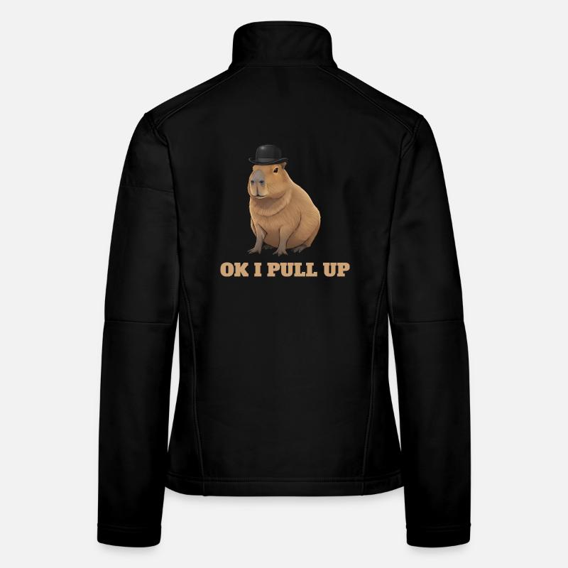 Ok I Pull Up - Capybara Meme Humor Women's Softshell Jacket