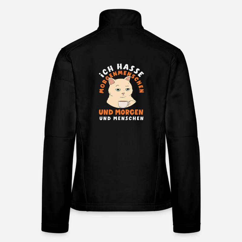 I Hate Morning People Coffee Cat Women's Softshell Jacket