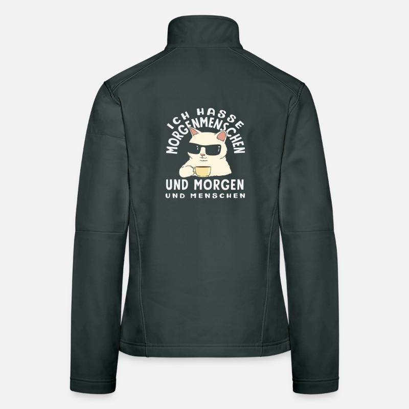 Ich hasse Morgenmenschen Kaffee Katze Frauen Softshelljacke