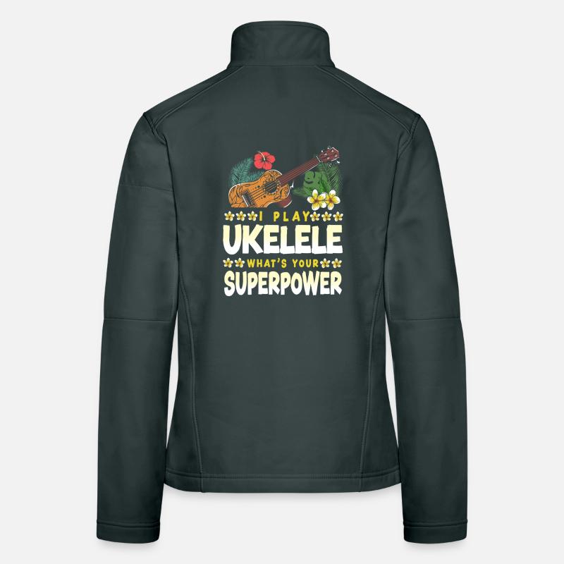 Ukulélé hawaïen que je joue Veste en tissu softshell Femme