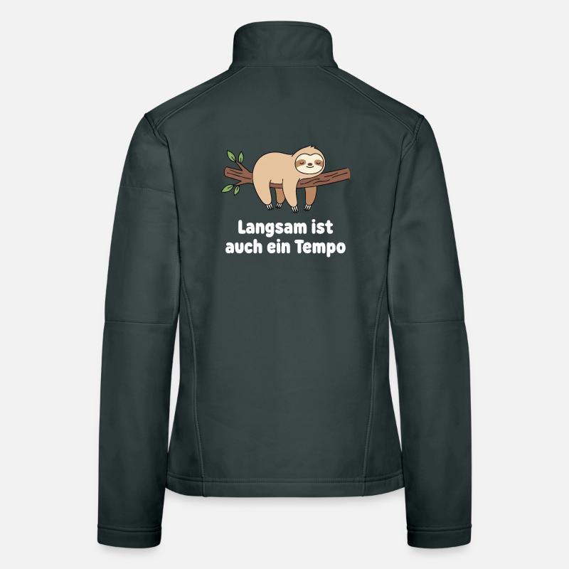 Langsamer Sloth Tempo Design Frauen Softshelljacke