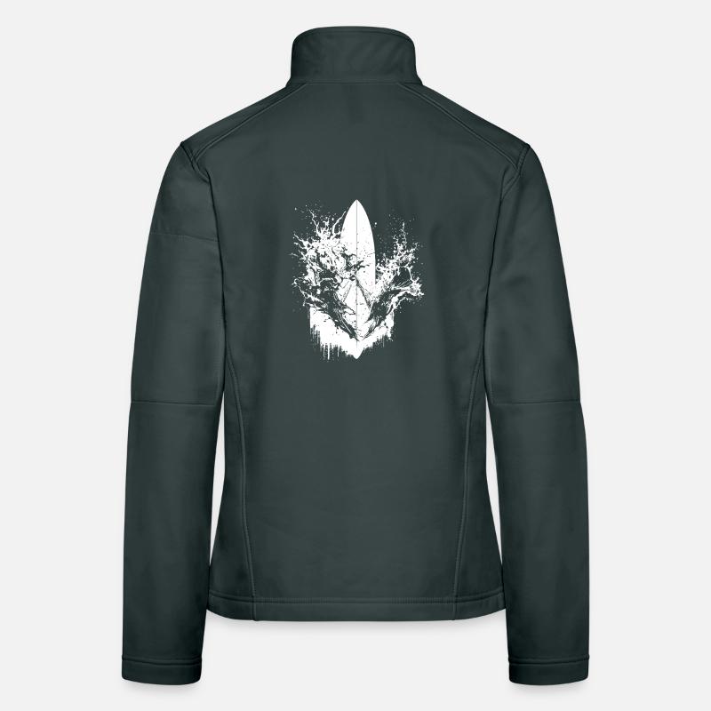 Surf dynamique Illustration Surf Surf Veste en tissu softshell Femme