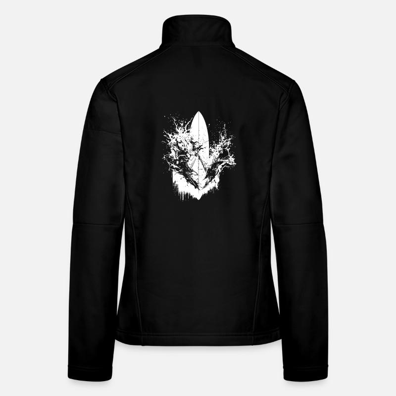 Energetic Surfer Illustration Surfing Women's Softshell Jacket