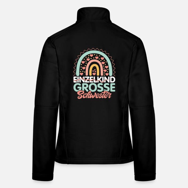 Einzelkind Grosse Schwester Rainbow Geburt Frauen Softshelljacke