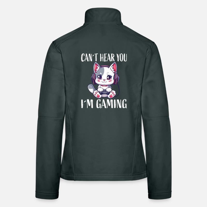 Gaming-Katze Kopfhörer Frauen Softshelljacke