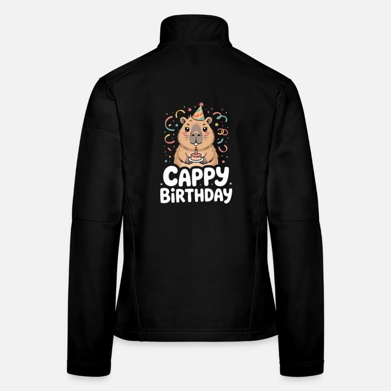 Capybara Anniversaire Cappy Anniversaire Drôle de capy Veste en tissu softshell Femme