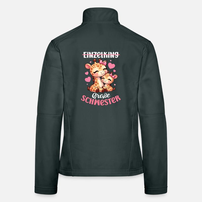 Einzelkind Große Schwester Giraffen Frauen Softshelljacke