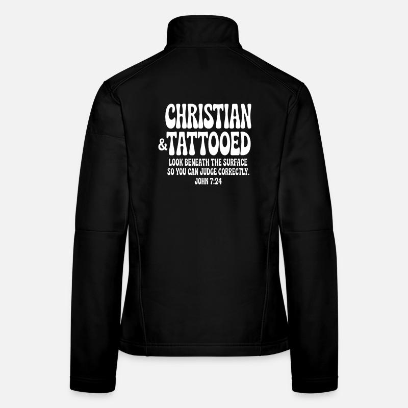 Christian & Tätowierter Johannes 7:24 Tee Frauen Softshelljacke