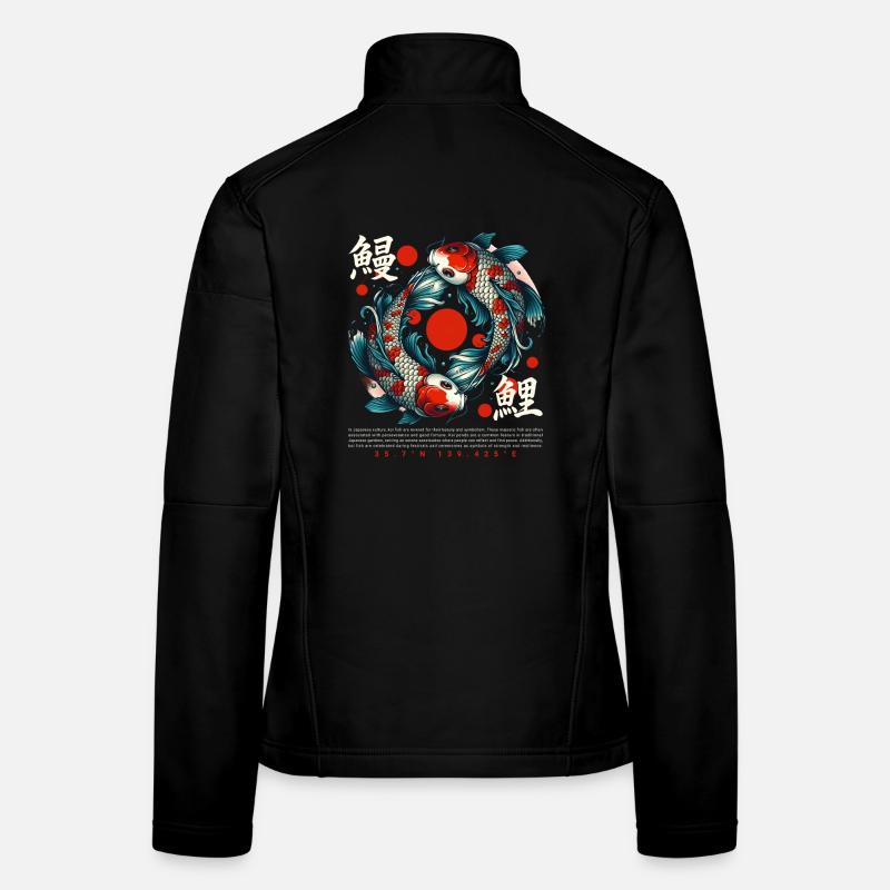 Koi Carp Japan Lucky Symbol - Women's Softshell Jacket - black