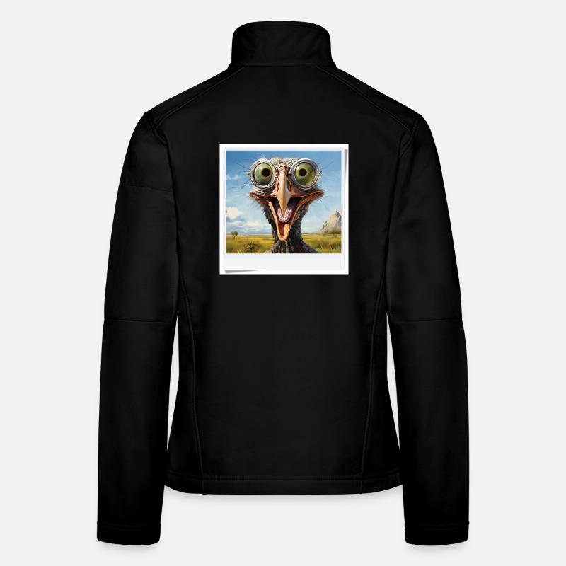 Oiseau excentrique avec verres à lunettes Veste en tissu softshell Femme