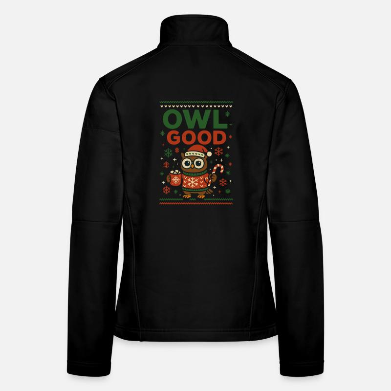 Owl Good Lustige Weihnachts Eule Ugly - Frauen Softshelljacke - Schwarz