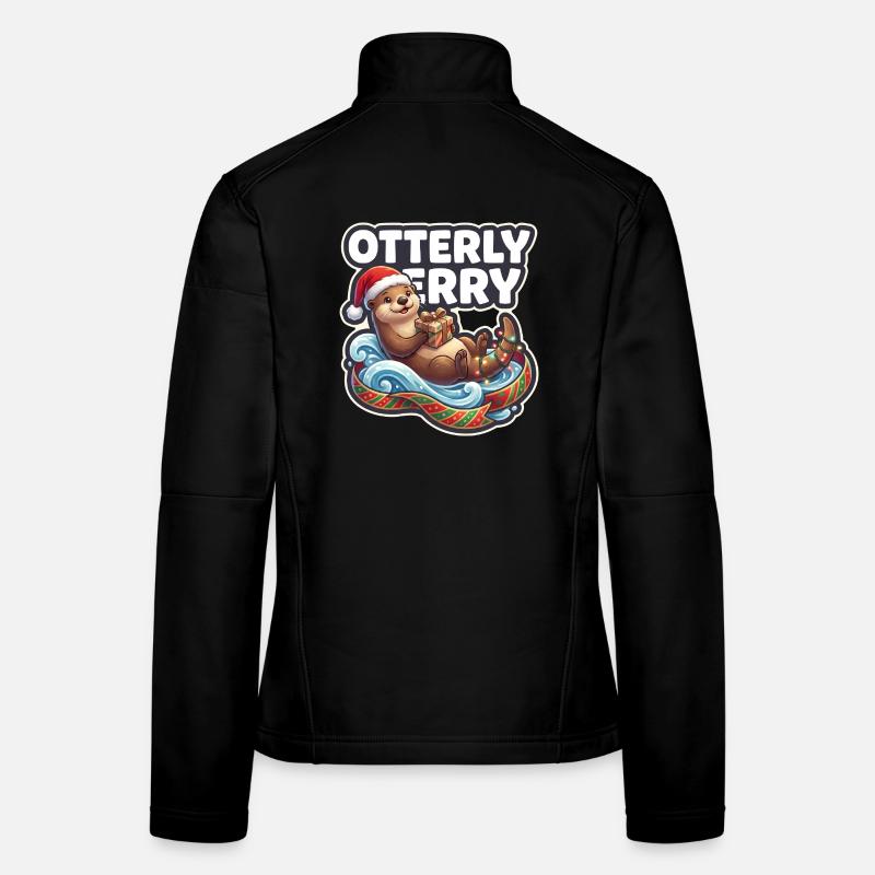 Otterly Merry Weihnachtsotter - Frauen Softshelljacke - Schwarz