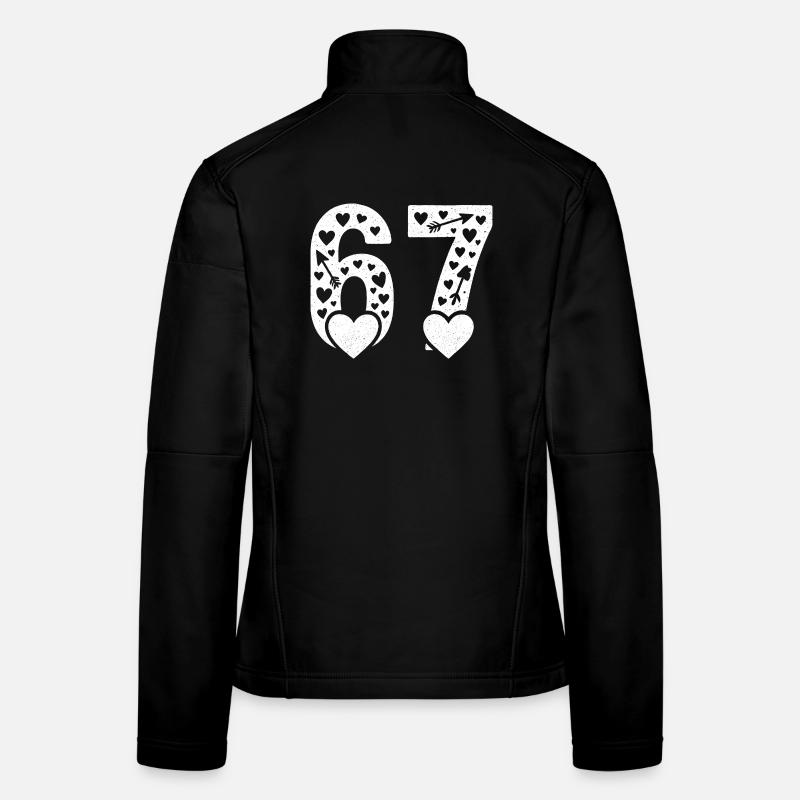 Saint-Valentin 6-7 Fun 67 Numéro Saint-Valentin 6 Veste en tissu softshell Femme