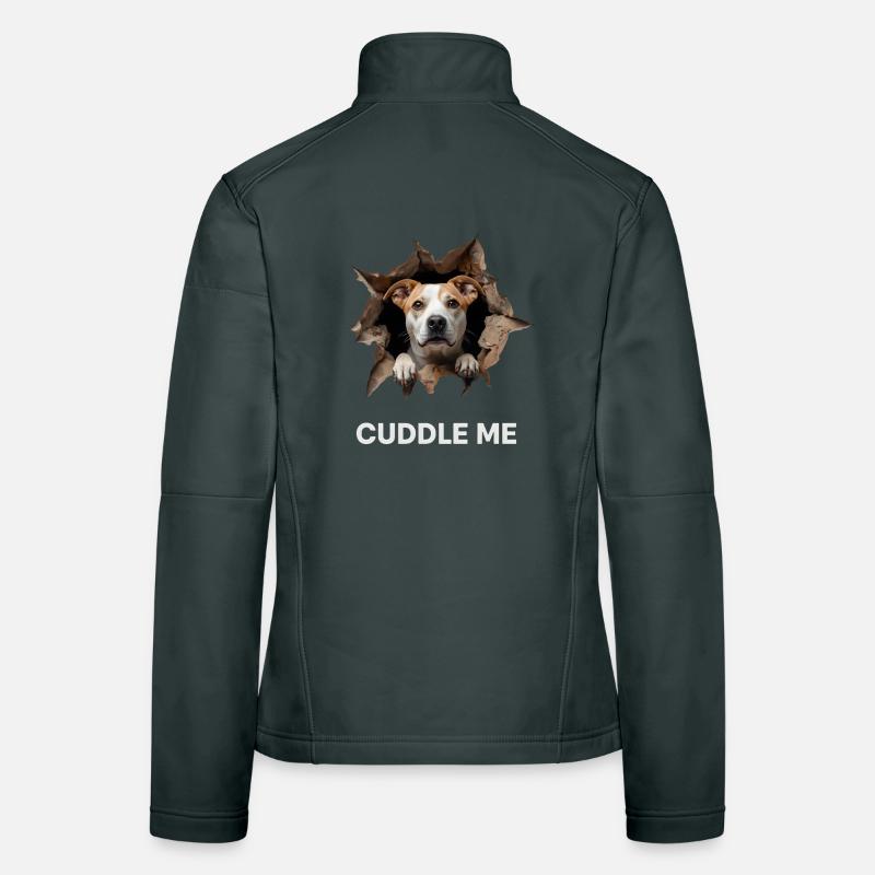 Cuddle Me Dog Hole Breakthrough Cute Gift Women's Softshell Jacket