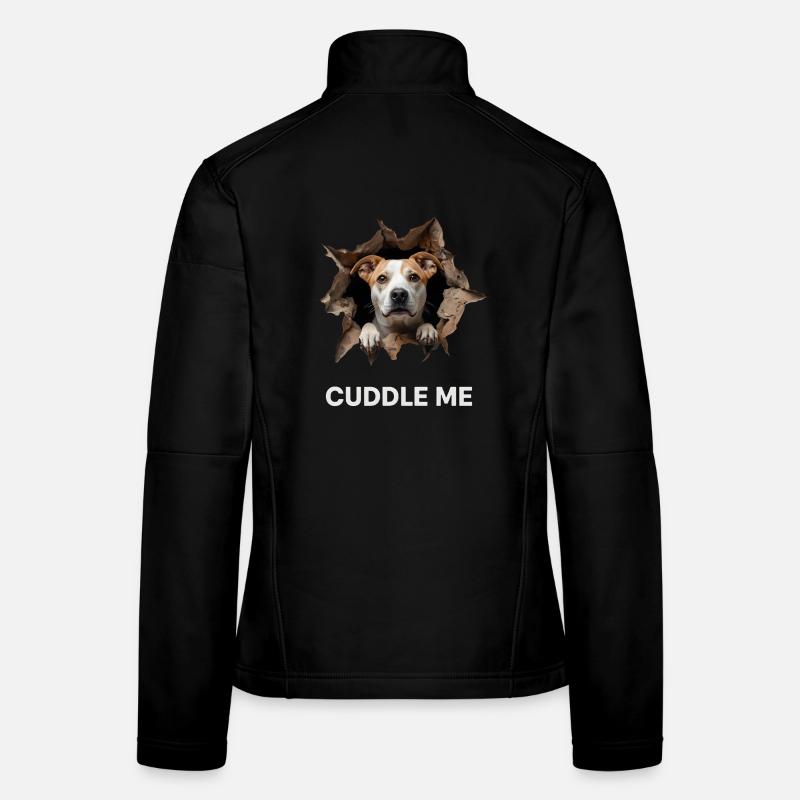 Cuddle Me Dog Hole Breakthrough Cute Gift Women's Softshell Jacket