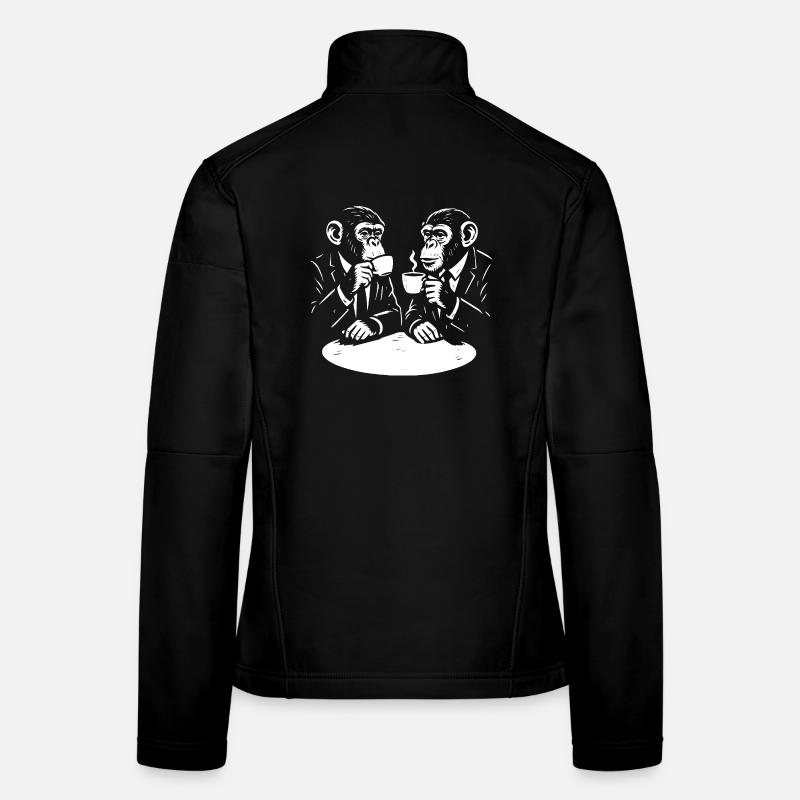 Duo de singes en costumes de café Veste en tissu softshell Femme