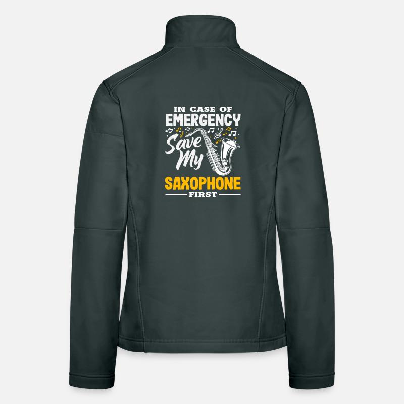 Emergency Save My Saxophone First Funny Women's Softshell Jacket