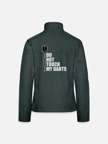 Ne touchez pas à mes fléchettes Avertissement Humour du joueur de fléchettes - Veste en tissu softshell Femme - noir - Dos